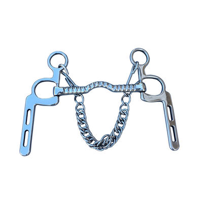 قیمت خوب اتصال آرنجی از جنس استیل ضد زنگ با پرداخت صیقلی، دهانه کم پورت و زنجیر لجام قلاب‌دار آنلاین