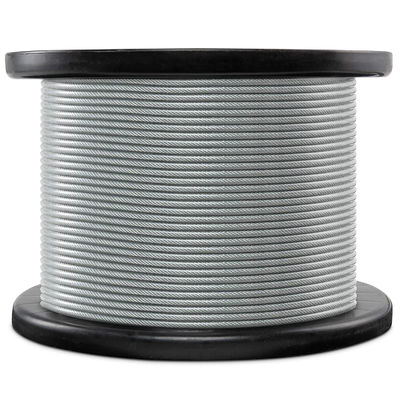 قیمت خوب 7x7 سیم بکسل فولادی گالوانیزه سیم بکسل 3/32 روکش PVC تا 3/16 برای جرثقیل و بالابر آنلاین