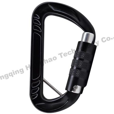 قیمت خوب گالوانیزه 12KN D شکل آلومینیوم آلیاژ کارابینر برای بلند مدت در فضای باز صعود آنلاین