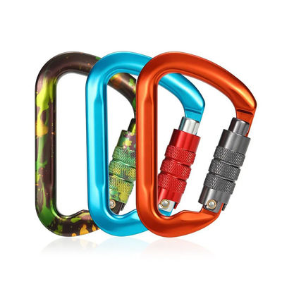 قیمت خوب لوگو و رنگ سفارشی آلومینیوم شکل D صعود Snap Hook 30KN برای ورزش های بیرونی آنلاین