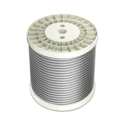 قیمت خوب کابل طناب سیم فولادی ضد زنگ تضمینی برای بالابر/جرثقیل/دریایی با هسته فولادی، ساختار 7 سیم/19 سیم و ماندگاری طولانی آنلاین