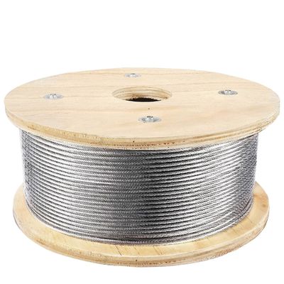 قیمت خوب 16Mm Galvanized Steel Grade Stainless Steel Cable 1 x 19 Strands Construction 500FT for Deck Cable Railing Installation آنلاین