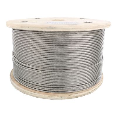 قیمت خوب 7x7 /1x19 / 7x19 سیم بکسل 1/4 اینچ 5/32 اینچ 3/16 اینچ 1/8 اینچ 250FT کابل هواپیمای فولادی ضد زنگ برای کیت های نرده کابل عرشه آنلاین