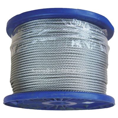 قیمت خوب طناب های فولادی گالوانیزه 7x19 غیر آلیاژی، کابل هواپیمای گالوانیزه 1/16 اینچی، قرقره های پلاستیکی 500 فوتی برای هدینگ سرد ویژه آنلاین