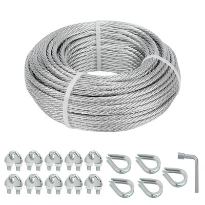 قیمت خوب ساخت و ساز گودال لنگر 7X7 هسته رشته ای گالوانیزه فولاد ضد زنگ کابل هواپیمایی با بند و انگشت آنلاین
