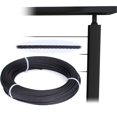 قیمت خوب اتصالات سیم بکسل سیاه 150 فوت T316 استیل ضد زنگ 7x7 1/8