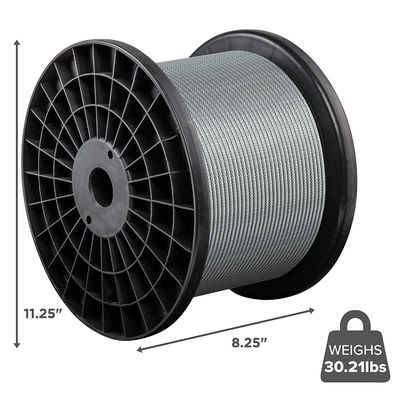 قیمت خوب کابل هسته ای فولاد 300ft T316 کابل فولاد ضد زنگ 1/8 