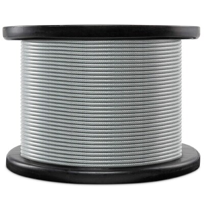 قیمت خوب طناب فولادی گالوانیزه با روکش PVC 7x7، سایز 3/32 اینچ × 3/16 اینچ، برای بند رخت آنلاین