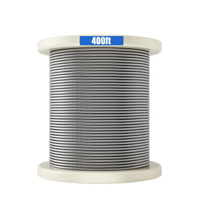 قیمت خوب سیم چند منظوره 400FT برای راهنمای عرشه بدون آلیاژ 316 کابل فولاد ضد زنگ 7x7 1/8 اینچ آنلاین