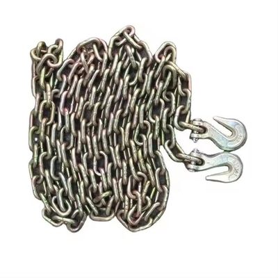 قیمت خوب Structure Welded Chain Black Heavy Duty Galvanized G70 Truck Tow Chain with Grab Hooks آنلاین