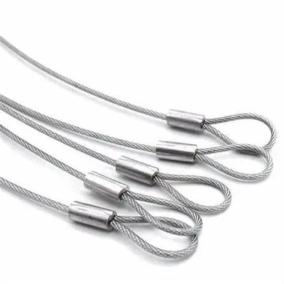 قیمت خوب زنجیر بار فولادی ضد زنگ 7x7 6x36 قطر 8 میلی‌متر IWRC RHRL بافت سخت و نرم، انتهای چشمی، بدون گالوانیزه آنلاین