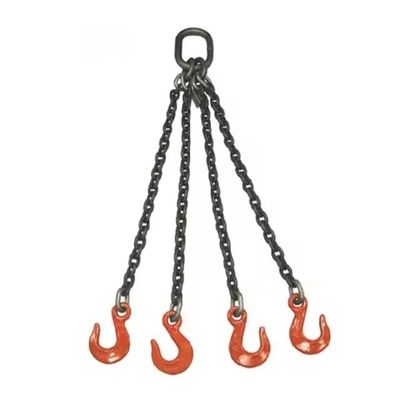 قیمت خوب 8T1.5M-4 Chains G80 Hook 4 Legs 10Mm Lashing Link Welded Chain Slings for Heavy Loads آنلاین