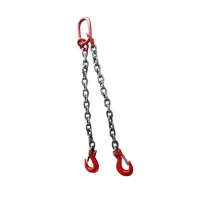 قیمت خوب 8mm Black Finish G80 Alloy Steel Chain Sling with Two Legs for Lifting EN818-2 Durable آنلاین