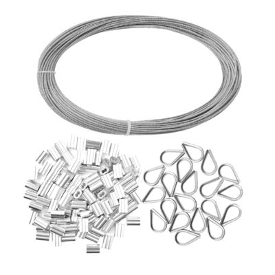 قیمت خوب گالوانیزه 1/16 اینچ فولاد ضد زنگ سیم طناب کابل با آلومینیوم Crimping آستین و Thimbles استاندارد AiSi آنلاین