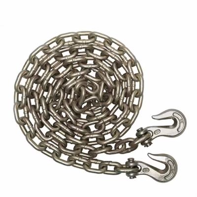 قیمت خوب Heavy Duty G70 Transport Galvanized Car Tow Chains with Hooks Test Load 48kN آنلاین