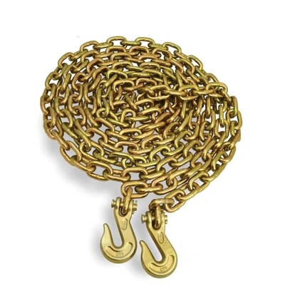 3/8'X 20 فوت زنک زرد زنجیری سنگین G 70 با قلاب گرفتن