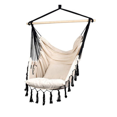 قیمت خوب Black And White Hammock Swing Chairs Indoor Hanging Chair Hammock High Strength آنلاین