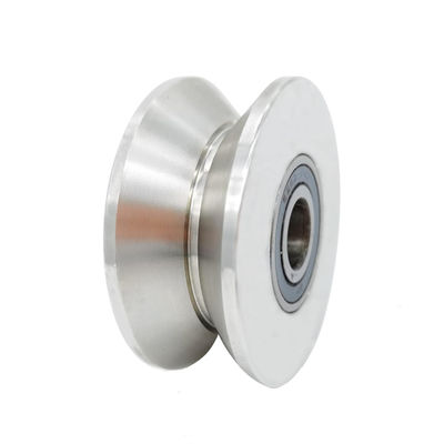 قیمت خوب V-shaped Groove Wheel Stainless Steel Rolling Door Wheel Sliding Door Wheel Heavy Duty Pulley آنلاین