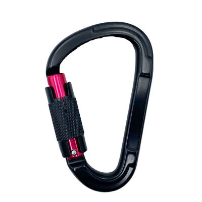 قیمت خوب Customized Aluminum D-shape Screw Snap Hook Carabiner for Climbing High Strength 25kn آنلاین