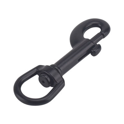 قیمت خوب OEM قبول شده رنگ سیاه به طور مستقیم چرخش فلزی Snap Carabiner Hook برای خرید آنلاین