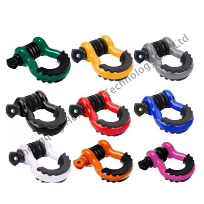 قیمت خوب Heavy Duty Carbon Steel Off Road Bow Shackle with ZINC Coating and Plastic Protection آنلاین