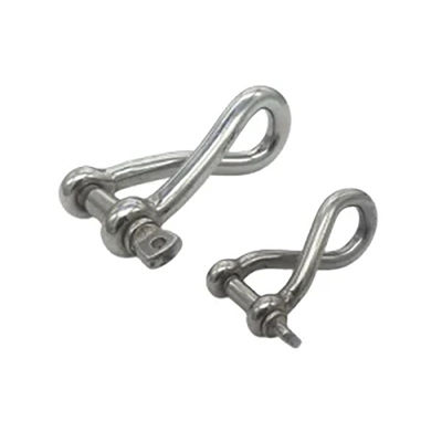 قیمت خوب Customized Stainless Steel 304 / 316 Twisted Shackle With Screw Pin Non-standard آنلاین