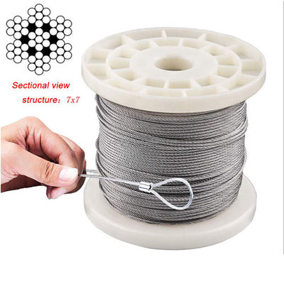 قیمت خوب 7*7 کابل سیم فولاد ضد زنگ ساختمانی AISI 201/304/316 مواد غیر آلیاژ آنلاین