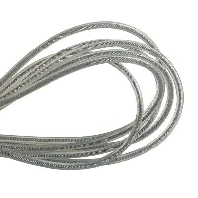 قیمت خوب کابل فولاد ضد زنگ پوشش PP رنگ شفاف 0.8mm 1x19 پرده طناب برای فولاد غیر آلیاژ قرمز کربن درجه آنلاین