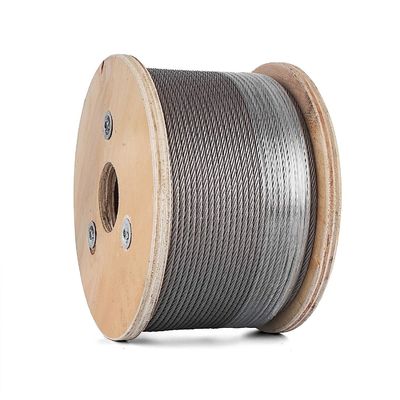 قیمت خوب 304 هواپیما 7 x 19 رشته ساخت و ساز فولاد ضد زنگ کابل ریل نوع هسته هسته فولادی گالوانیزه 16 میلی متر طناب سیم فولادی آنلاین