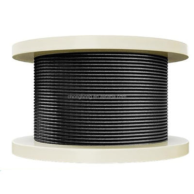 قیمت خوب کابل صاف 1/8 اینچ فولاد ضد زنگ 300FT سیم سیاه طناب 316 عرشه کابلی 7x7 رشته برای چوکات بیرونی آنلاین