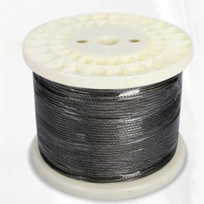 قیمت خوب کابل نرده طناب سیم فولادی ضد زنگ ساختمانی 7x7، 200FT، کابل هواپیمای T316 مشکی برای ریل های عرشه، پله ها، نرده آنلاین