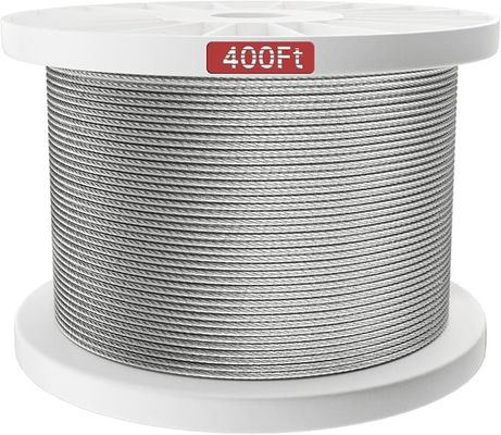قیمت خوب 500FT Aircraft Steel Wire Rope SS Cable 7x7 For Deck Railing Kits Hardware 1/8