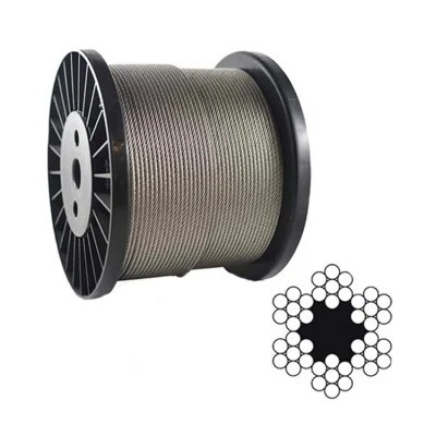 قیمت خوب سیم بکسل فولاد ضد زنگ نوع 316 با قطر 3/16 اینچ، کابل هواپیمایی 500 فوتی برای کیت نرده عرشه آنلاین