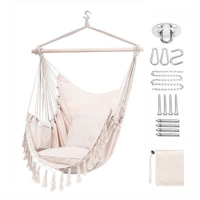 قیمت خوب Hanging Chair Garden Outdoor Hammock Camping With Wooden Hammock Chair Boho Hammock آنلاین