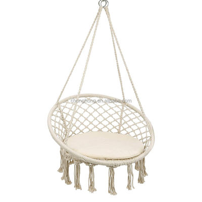 قیمت خوب Round Hanging Hammock Outdoor Garden Cotton Rope Macrame Fringe Patio Swing Hammock Chair Pet Hammock آنلاین
