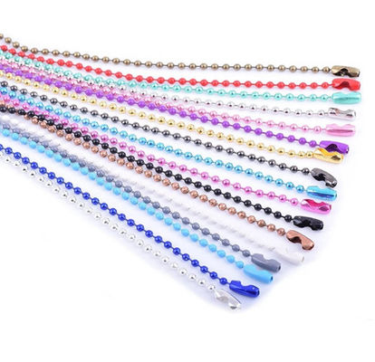 قیمت خوب Customized Color Plated Steel Keychain , Bead Ball Dogtag Chain آنلاین