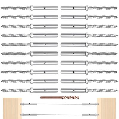 قیمت خوب T316 سخت افزاری برای قاب های چوبی فولاد ضد زنگ با کابل های فولاد ضد زنگ 3/16 اینچ پیچ عقب و بسته بندی قابل تنظیم آنلاین