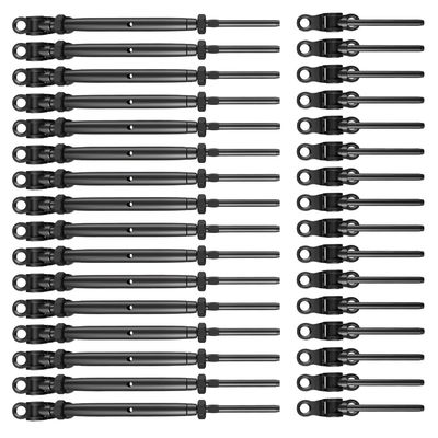 قیمت خوب کیت ریلینگ کابلی سیاه سنگین با رشته های قابل تنظیم و پایه زاویه ای برای دریایی و ساخت و ساز آنلاین