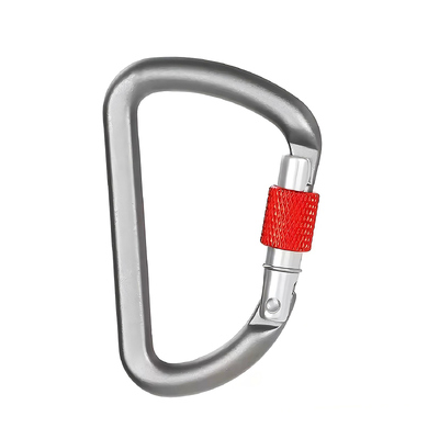قیمت خوب کارابین آلومینیومی کوهنوردی D شکل 6kN حلقه D گیره کلید کارابین قفل شونده برای کمپینگ آنلاین