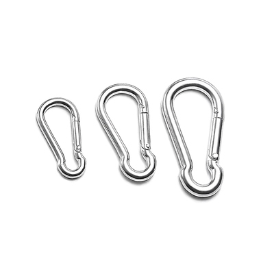 قیمت خوب عمده فروشی مستقیم کارخانه سخت افزار کارابین قلاب قلاب 304 316 فنر قلاب دکمه بالا رفتن از فولاد ضد زنگ آنلاین