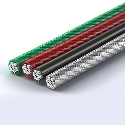 قیمت خوب سیم طناب با روکش PVC فولاد کربنی گالوانیزه 7x7 / 7x19 کابل هواپیمای ساختمانی برای پروژه های بزرگ آنلاین