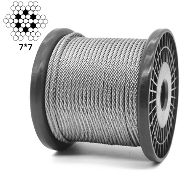 قیمت خوب T316 طناب سیم فولاد ضد زنگ 7x7 رشته 500FT عرشه چوک SS سیم کابل با برش آنلاین